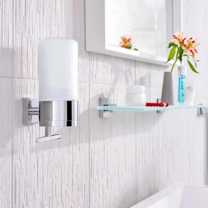 Tesa Seifenspender Deluxxe Chrom Milchglas 6 Tesa Seifenspender Deluxxe Chrom Milchglas – Bild 4