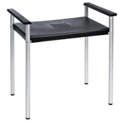 Ridder Badhocker Premium Schwarz Mit PU-Schaumstoff-Armlehnen -Badezimmerbedarf Geschäft 44 4213 Ridder Badhocker 1