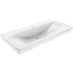 Fackelmann Keramik-Waschbecken 88,5 Cm Milano Weiß -Badezimmerbedarf Geschäft 480522 3254 10