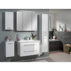 Fackelmann Keramik-Waschbecken 88,5 Cm Milano Weiß -Badezimmerbedarf Geschäft 480522 3254 3