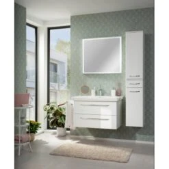 Fackelmann Keramik-Waschbecken 88,5 Cm Milano Weiß -Badezimmerbedarf Geschäft 480522 3254 4