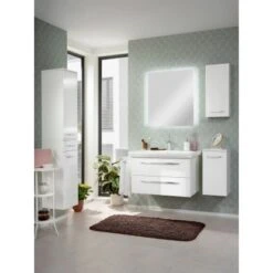 Fackelmann Keramik-Waschbecken 88,5 Cm Milano Weiß -Badezimmerbedarf Geschäft 480522 3254 5