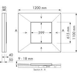 ESS Easy Drain Duschrinne DOT Square 61,5 X 61,5 Cm -Badezimmerbedarf Geschäft 4848529 1709 tz
