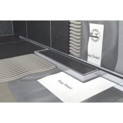 ESS Easy Drain Duschrinne M-Line 80 Cm Komplettset Sperrwasserhöhe 30 Mm -Badezimmerbedarf Geschäft 4849352 4849527 4849659 b2