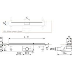 ESS Easy Drain Duschrinne XS Nano Wall Design 120 Cm -Badezimmerbedarf Geschäft 4851523 4851739 4851754 tz