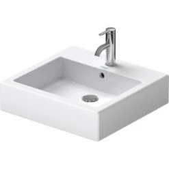 Duravit Waschbecken Vero 50 Cm Weiß WonderGliss Mit Überlauf + 1 Hahnloch
