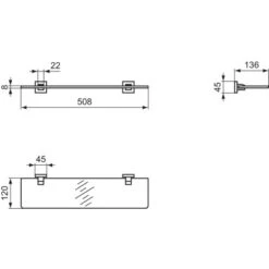 Ideal Standard Glasablage IOM Cube Chrom -Badezimmerbedarf Geschäft 5017830548775 3049 VM 04