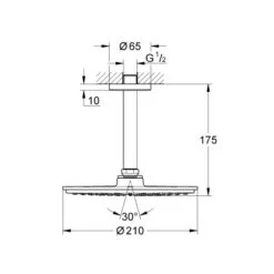 Grohe Kopfbrausenset Rainshower Cosmopolitan 210 Deckenauslass 142 Mm Chrom -Badezimmerbedarf Geschäft 518495 4520 1790961