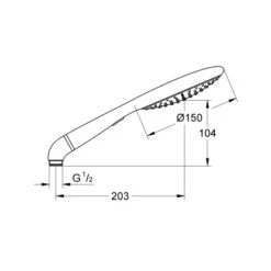 Grohe Handbrause Rainshower Solo 150 2 Strahlarten Chrom -Badezimmerbedarf Geschäft 518591 4520 1786432