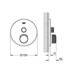 Grohe Thermostat Grohtherm SmartControl Mit 1 Absperrventil Chrom Rund -Badezimmerbedarf Geschäft 518757 4520 2065552
