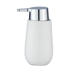 Wenko Seifenspender Badi0.32 L Keramik 9,5 X 16 X 8 Cm Weiß -Badezimmerbedarf Geschäft 51959 sb freisteller de 03