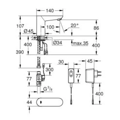 Grohe Infrarot-Elektronik Für Waschtisch Euroeco CE Ohne Mischung Chrom 5 Grohe Infrarot-Elektronik Für Waschtisch Euroeco CE Ohne Mischung Chrom -Badezimmerbedarf Geschäft 519852 4520 2040545