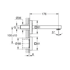 Grohe Infrarot-Elektronik Für Waschtisch Eurocube E Ohne Mischung Chrom -Badezimmerbedarf Geschäft 520142 4520 2107006