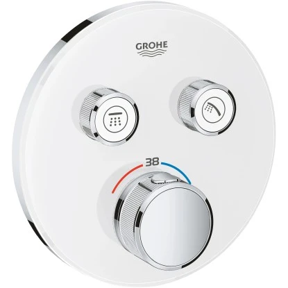 Grohe Thermostat Grohtherm SmartControl Mit 2 Absperrventilen Moon White Rund 3 Grohe Thermostat Grohtherm SmartControl Mit 2 Absperrventilen Moon White Rund