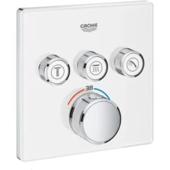 Grohe Thermostat Grohtherm SmartControl Mit 3 Absperrventilen Moon White Eckig