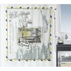 Spirella Duschvorhang Textil Riverdale Yellow-Black 180 Cm X 200 Cm