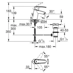 Grohe Waschtischarmatur Start Chrom -Badezimmerbedarf Geschäft 5569231 4520 2
