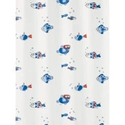 OBI Duschvorhang Freddy Deco-Line 180 Cm X 200 Cm Blau