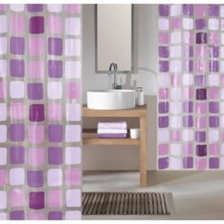 OBI Duschvorhang Mary 180 Cm X 200 Cm Violett -Badezimmerbedarf Geschäft 577390 picture 1 1