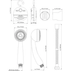 Schütte Handbrause-Set Shower & Swing Mit Duschradio Chrom -Badezimmerbedarf Geschäft 59 4007111702416 Zeichnung