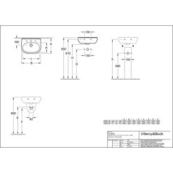 Villeroy & Boch Handwaschbecken Compact O.Novo 50 Cm Weiß Mit Hahnloch Mit ÜL -Badezimmerbedarf Geschäft 6045 536046 536047 53604 5