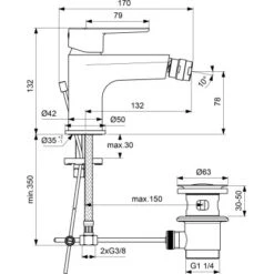 Ideal Standard Bidetarmatur Cerafine O Chrom -Badezimmerbedarf Geschäft 611201 3049 8