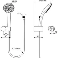 Ideal Standard Armaturenpaket Ceraflex Inkl. Handbrause-Set Chrom -Badezimmerbedarf Geschäft 611271 3049 12