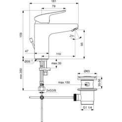 Ideal Standard Armaturenpaket Ceraflex Inkl. Brausearmatur Chrom -Badezimmerbedarf Geschäft 611282 3049 13
