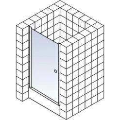 Schulte ExpressPlus Drehtür In Nische Garant Alu Natur Rechts 200x100cm -Badezimmerbedarf Geschäft 63368 2053 4060991056079 5