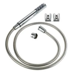 Wenko Waschbeckenbrause Mit Duo Haken Edelstahl 170 X 2.7 X 2.7 Cm Silber Glänze -Badezimmerbedarf Geschäft 64874 sb freisteller de 02