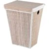 Wenko Wäschetruhe Bamboo Konisch Weiß