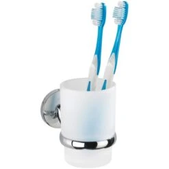 Wenko Zahnputzbecher Cuba Inkl. Halterung Chrom-Weiß -Badezimmerbedarf Geschäft 67100 sb freisteller de 01