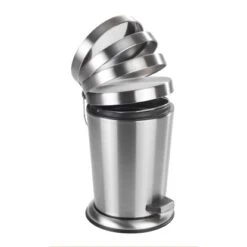 Wenko Treteimer Easy Close Silber Satiniert 5 L 29,5 Cm X 20 Cm X 26,5 Cm -Badezimmerbedarf Geschäft 679428 1068 2