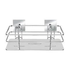 Wenko Turbo-Loc Edelstahl Wandablage Quadro Edelstahl 24 X 10 X 14.5 Cm, Chrom -Badezimmerbedarf Geschäft 69350 sb freisteller de 04