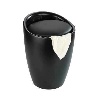 Wenko Hocker Candy Black Matt Mit Wäschesack Kunststoff (ABS) 36 X 50.5 X 36 Cm 3 Wenko Hocker Candy Black Matt Mit Wäschesack Kunststoff (ABS) 36 X 50.5 X 36 Cm