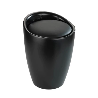 Wenko Hocker Candy Black Matt Mit Wäschesack Kunststoff (ABS) 36 X 50.5 X 36 Cm 4 Wenko Hocker Candy Black Matt Mit Wäschesack Kunststoff (ABS) 36 X 50.5 X 36 Cm – Bild 2