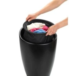 Wenko Hocker Candy Black Matt Mit Wäschesack Kunststoff (ABS) 36 X 50.5 X 36 Cm 7 Wenko Hocker Candy Black Matt Mit Wäschesack Kunststoff (ABS) 36 X 50.5 X 36 Cm -Badezimmerbedarf Geschäft 69626 sb freisteller de 03