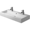 Duravit Waschbecken Vero 100 Cm Weiß Mit Überlauf + 2 Hahnlöchern -Badezimmerbedarf Geschäft 72936 2438 454100024 194 1