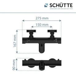 Schütte Thermostat Badewannenarmatur London Schwarz Matt -Badezimmerbedarf Geschäft 7660962 2759 8
