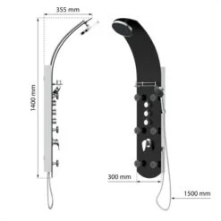 Eisl Duschpaneel Karibik 3 In 1 Mit Regendusche Sechs Massagedüsen Schwarz -Badezimmerbedarf Geschäft 7663602 2759 3