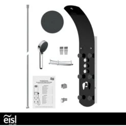 Eisl Duschpaneel Karibik 3 In 1 Mit Regendusche Sechs Massagedüsen Schwarz -Badezimmerbedarf Geschäft 7663602 2759 5