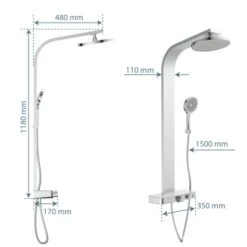Schütte Duschset Samoa Rain Mit Thermostatarmatur Glasablage Chrom Hellgrau -Badezimmerbedarf Geschäft 7663743 2759 2