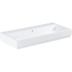 Grohe Waschtisch Cube Keramik 100 Cm Alpinweiß Mit Hahnloch Und Überl. PureGuard