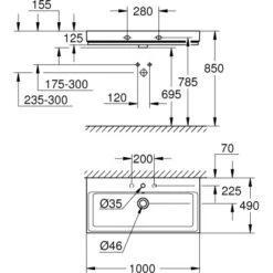 Grohe Waschtisch Cube Keramik 100 Cm Alpinweiß Mit Hahnloch Und Überl. PureGuard -Badezimmerbedarf Geschäft 778993 4520 3