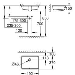 Grohe Einbauwaschbecken Cube Keramik 50 Cm Alpinweiß Mit Überlauf PureGuard -Badezimmerbedarf Geschäft 779002 4520 3