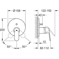 Grohe Einhand-Wannenbatterie Eurosmart Cosmopolitan Chrom -Badezimmerbedarf Geschäft 792963 4520 2