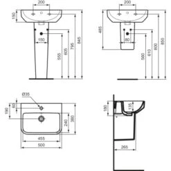 Ideal Standard Waschtisch I.life S 50 Cm Weiß -Badezimmerbedarf Geschäft 8014140491606 3049 VM 08