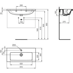 Ideal Standard Möbelwaschtisch I.life S 81 Cm Weiß -Badezimmerbedarf Geschäft 8014140491668 3049 VM 08