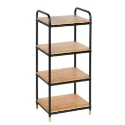 Wenko Regal Loft Bambus Braun Mit 4 Etagen -Badezimmerbedarf Geschäft 80515 sb freisteller de 02