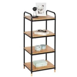Wenko Regal Loft Bambus Braun Mit 4 Etagen -Badezimmerbedarf Geschäft 80515 sb freisteller de 03